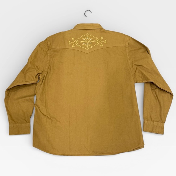 PENDLETON Men’s Chandler Cotton Embroidered Denim Western Shirt Tan Size XXL NWT - Picture 4 of 12